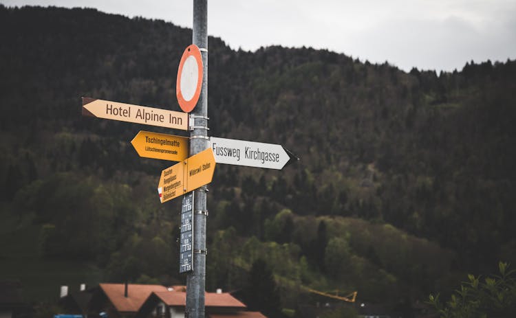 Direction Signs In Switzerland