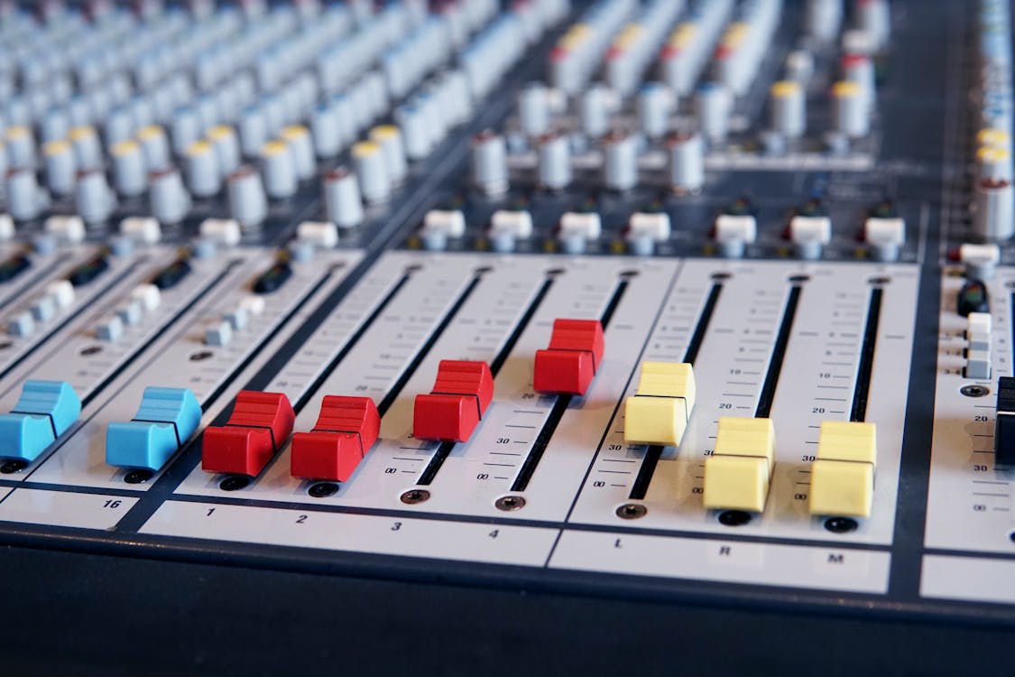 Free Control Panel of an Audio Mixer Stock Photo