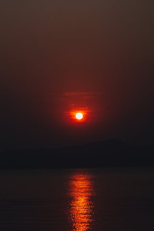 Silhouette of Mountain during Sunset