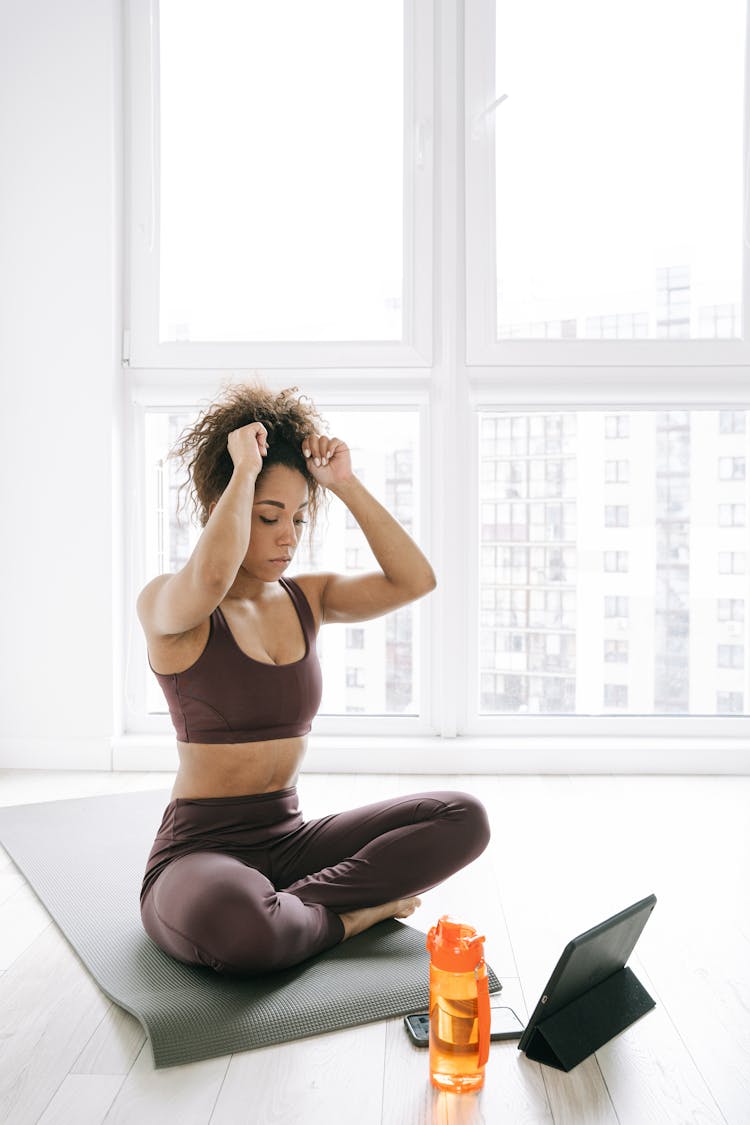 A Woman Doing A Yoga