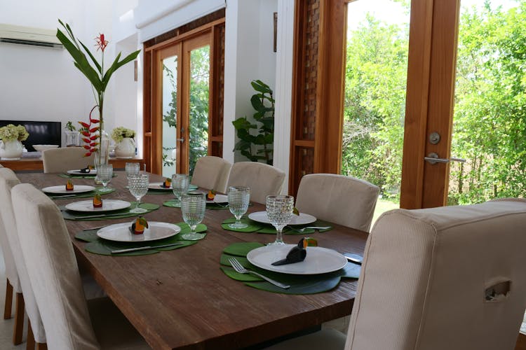 Empty Plates On A Set Dining Table