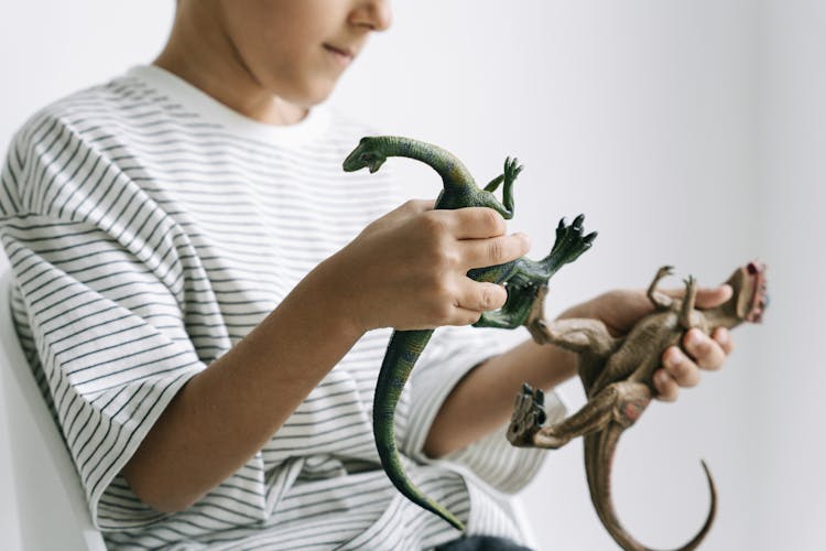 A Boy Holding Toys