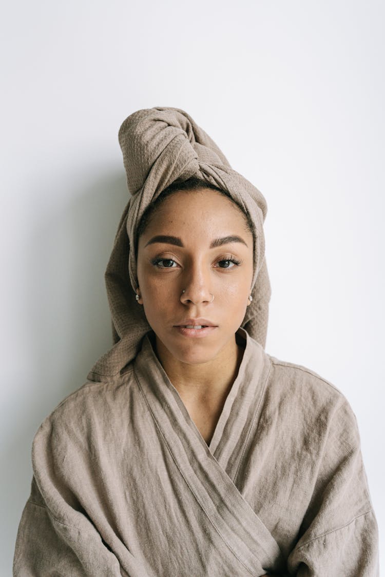 Close Up Photo Of Woman In Bathrobe