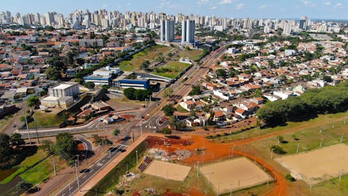  City Buildings and Houses Under the Clear Blue Sky 