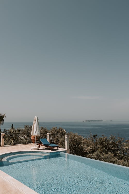 Free Seascape View From Poolside Stock Photo