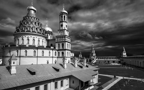 Foto stok gratis agama, biara jerusalem baru, hitam & putih