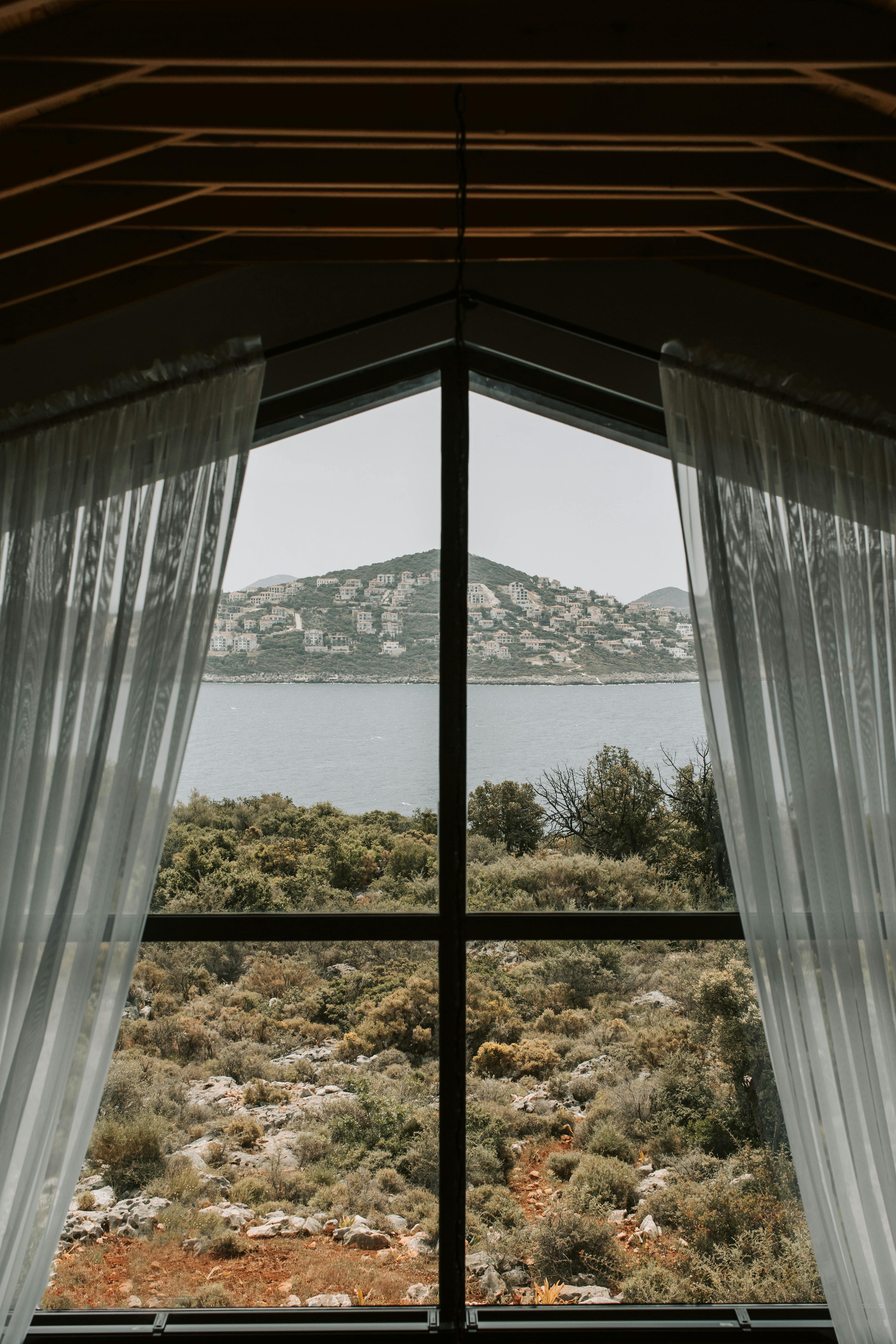 White Window Curtain on Window · Free Stock Photo