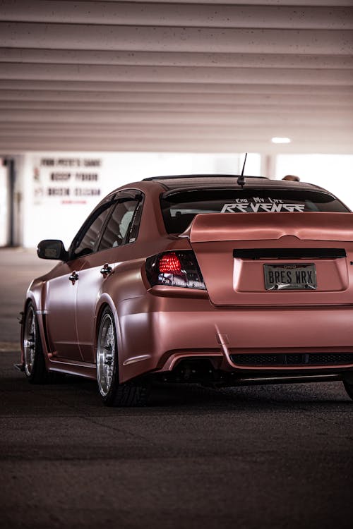 Rear View of a Subaru Sportscar