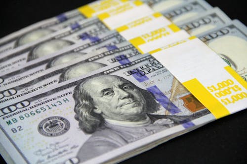 Free Bundles of Hundred Dollar Bills Stock Photo