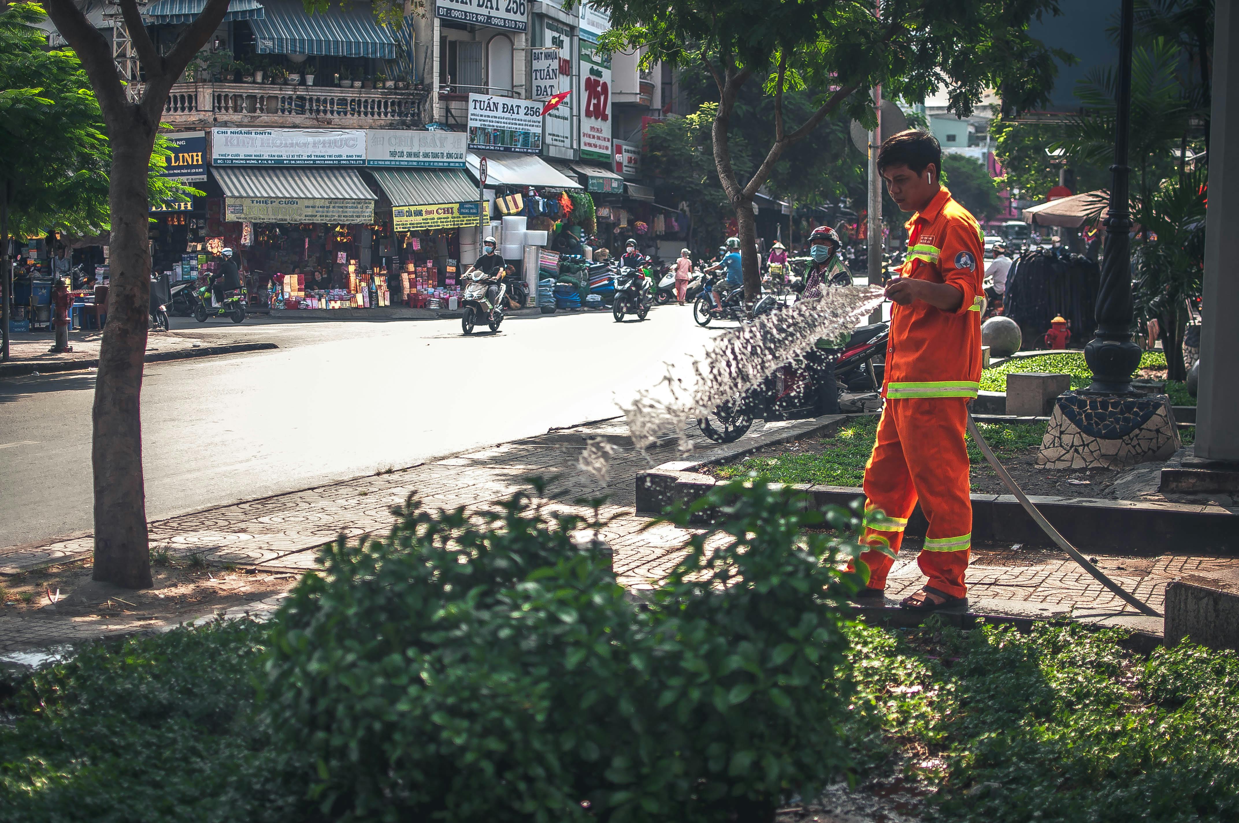 Man Working on a Construction on a Street · Free Stock Photo