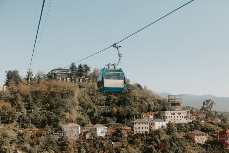 Gondola Lift In Mountains