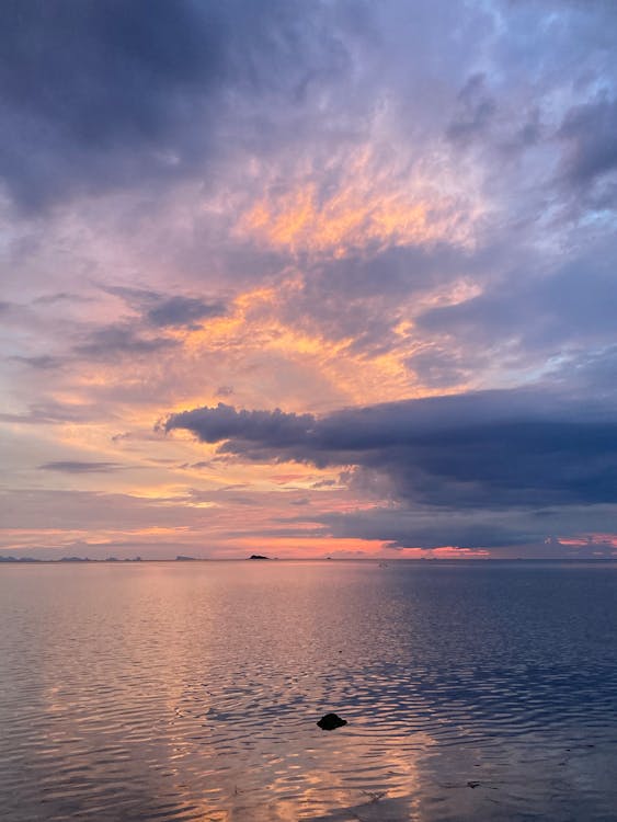 Body of Water Under Cloudy Sky