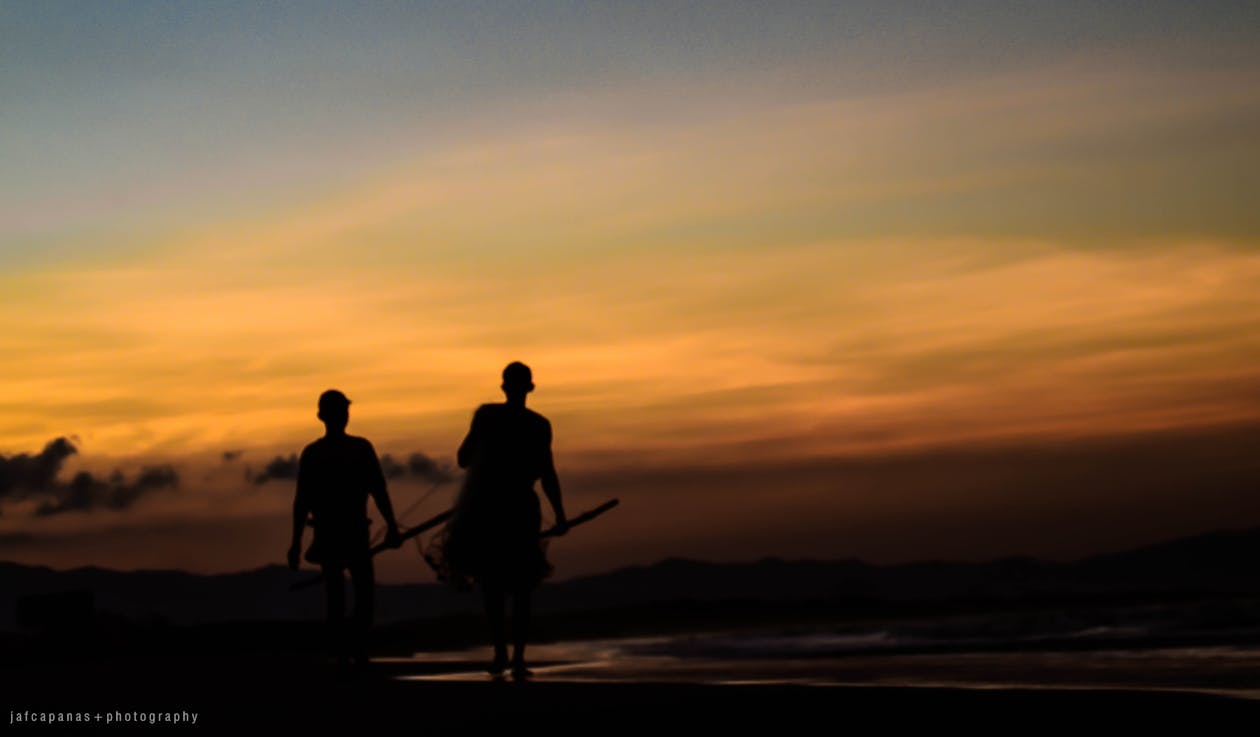 Free stock photo of fishermans at the dawn
