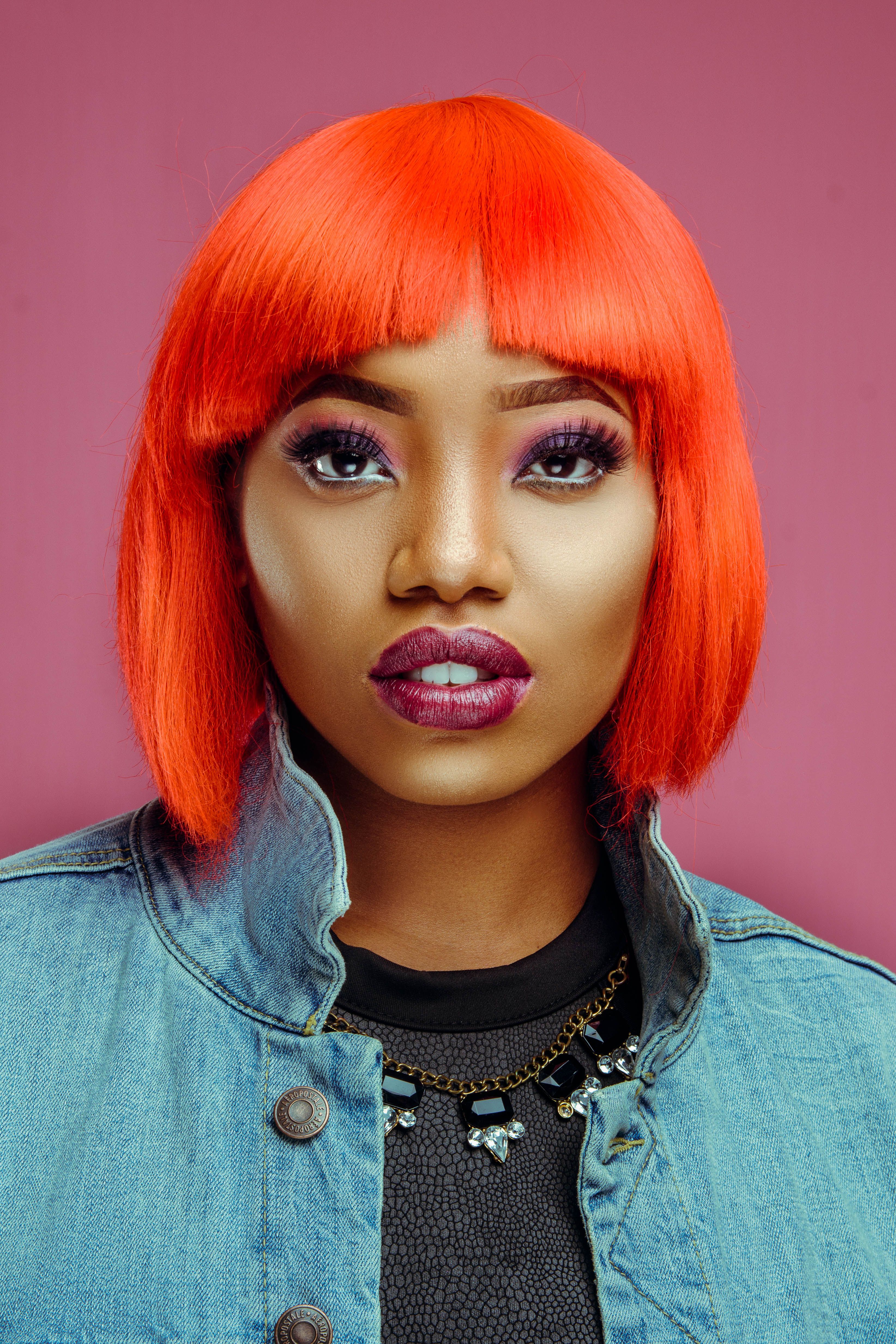 Stylish Black Woman With Dyed Hair Free Stock Photo