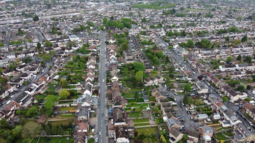 Free Aerial View of a Residential Area Stock Photo