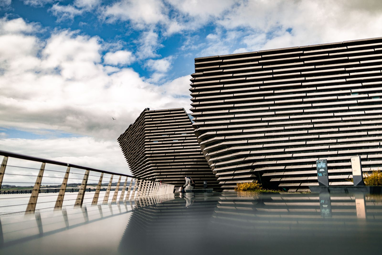 Modern V&A Dundee architecture along the riverside