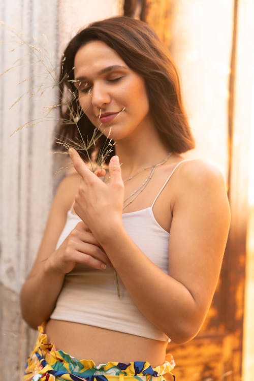 Woman in White Tank Top