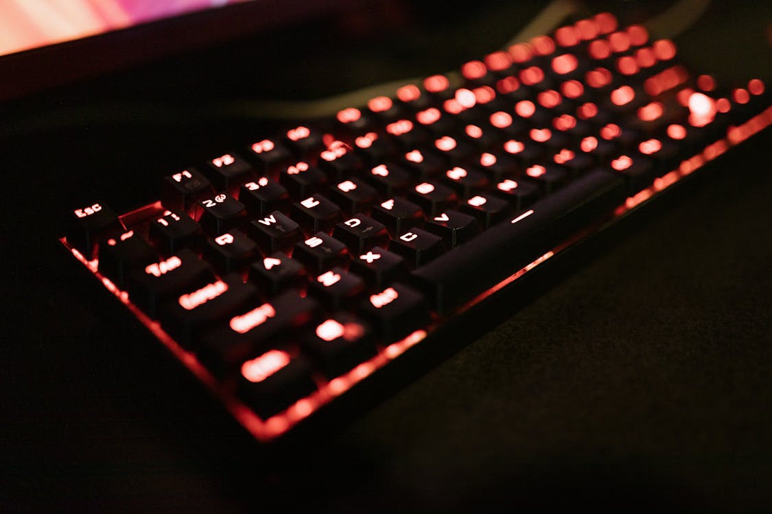 Free Close-Up View of a Mechanical Keyboard Stock Photo
