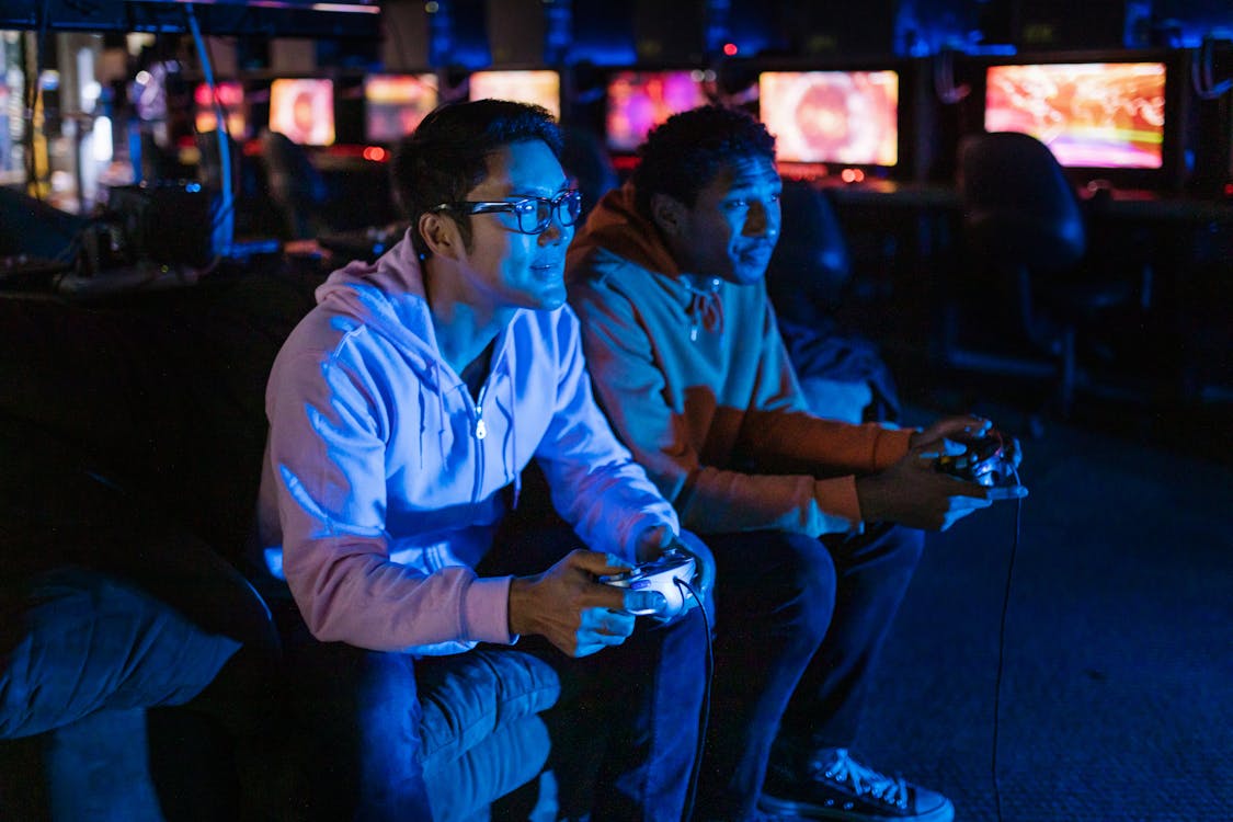 Free Two Men Playing Video Game Stock Photo