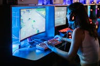 Woman Playing Computer Game