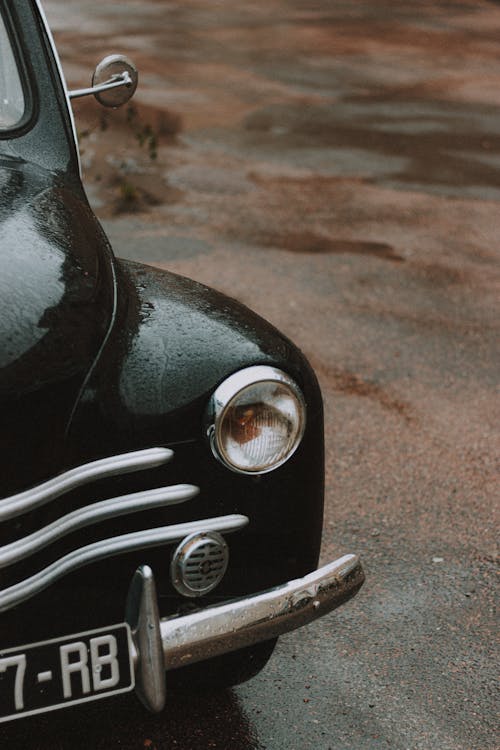 Black Car with Chrome Front Bumper