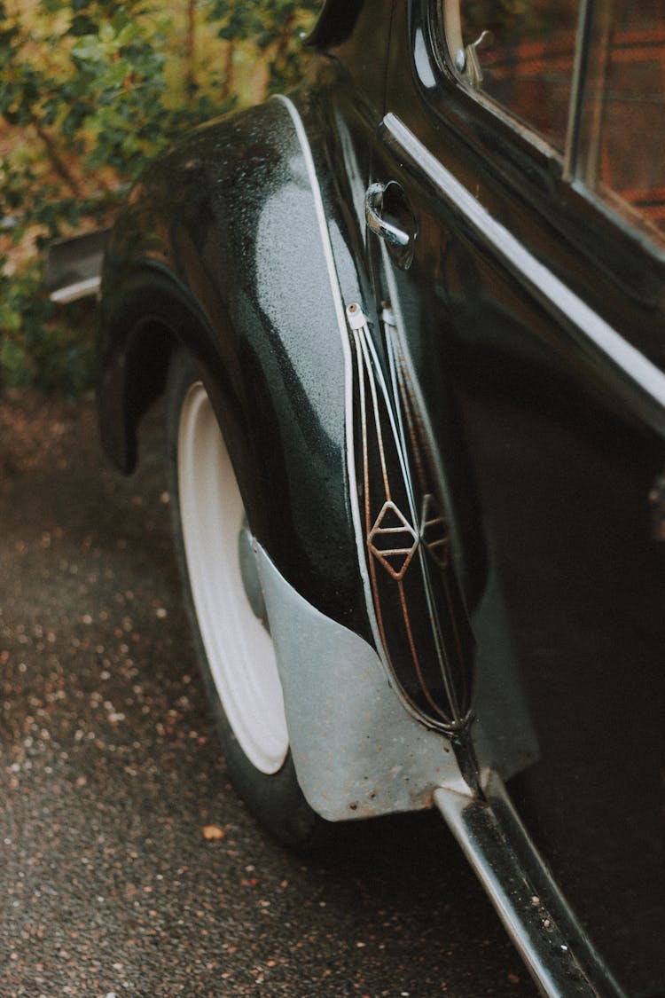 Close Up Of Vintage Car Livery