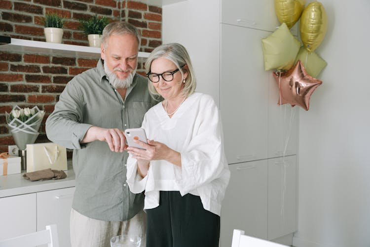 A Couple Having A Video Call