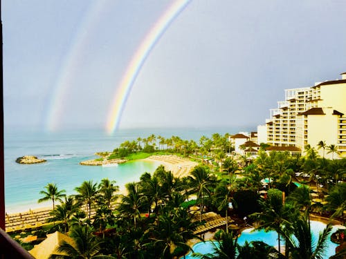 Free stock photo of double rainbow, hawaii, tropical rainbow