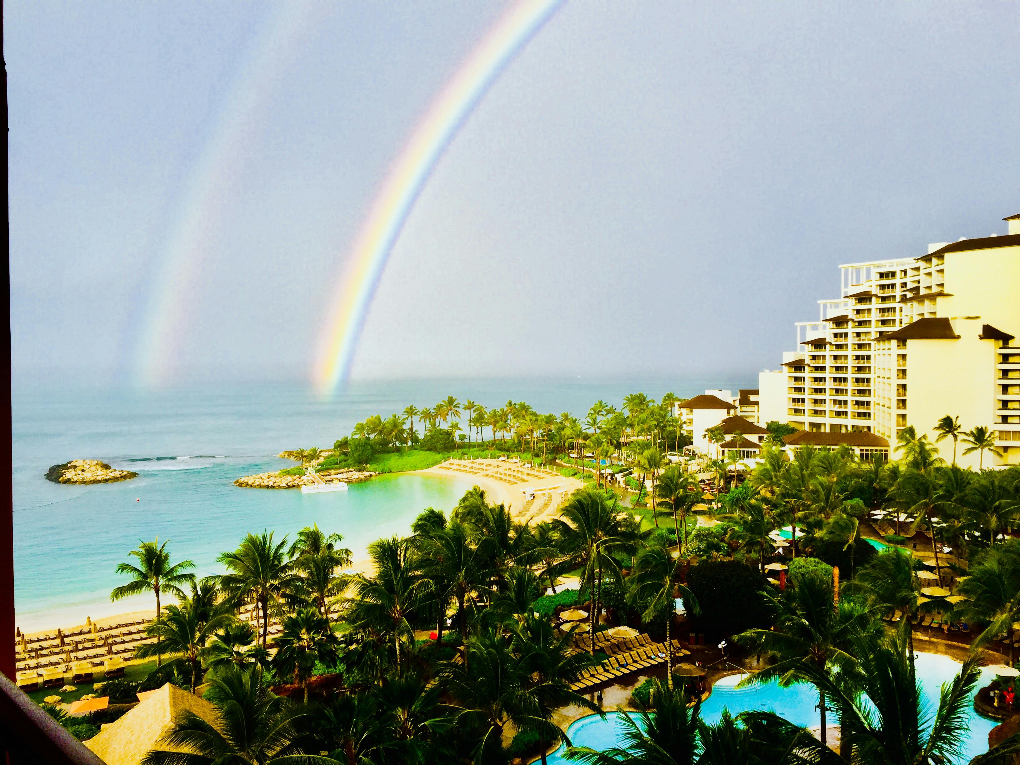 ハワイ 二重の虹 熱帯の虹の無料の写真素材