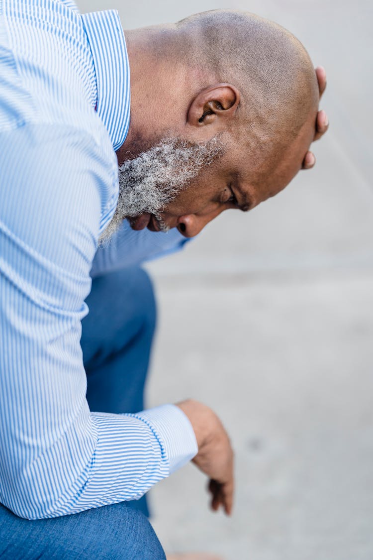 Frustrated Black Man In Classy Outfit