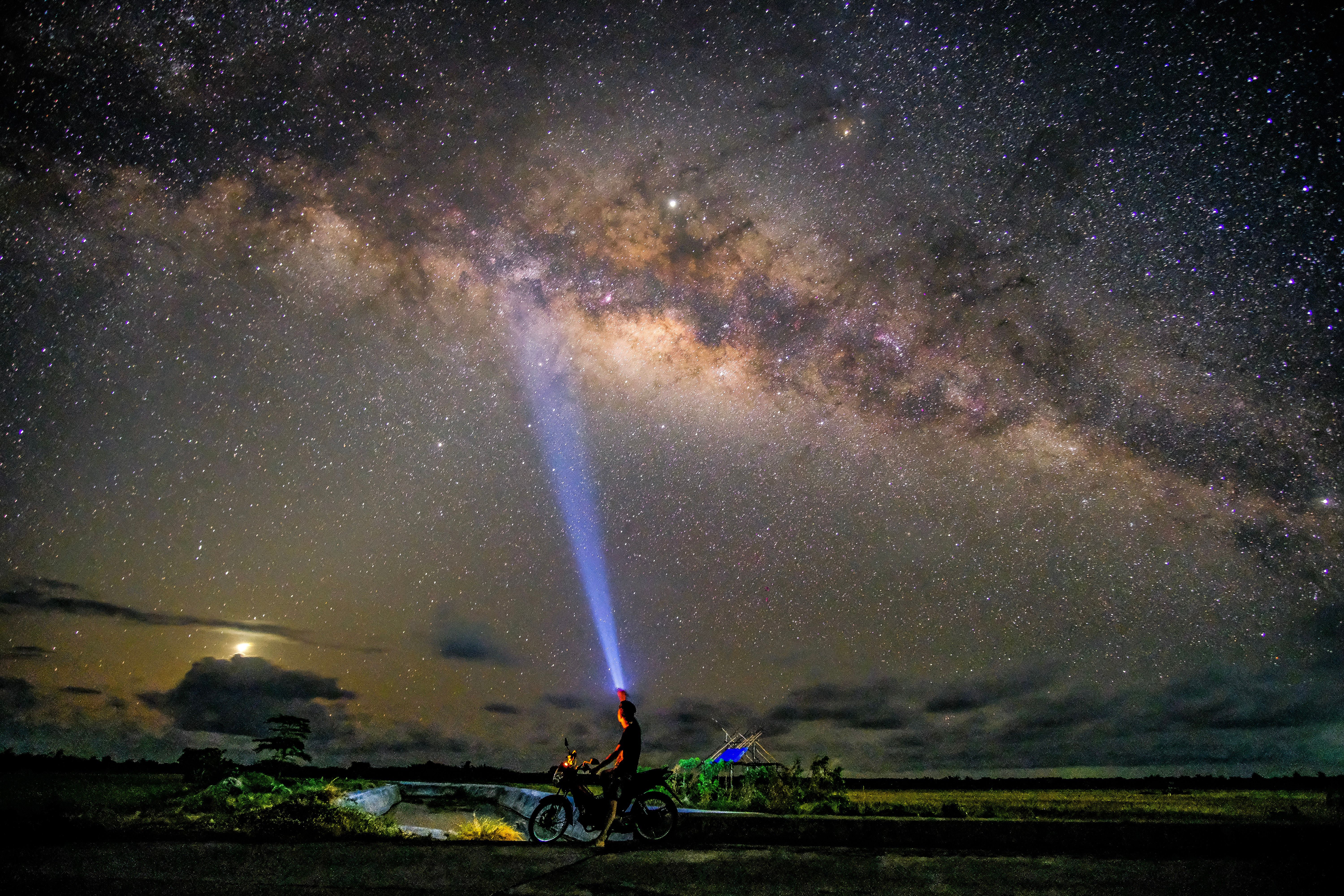 A Man Riding a Motorcycle During Night Time · Free Stock Photo