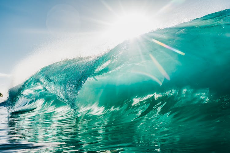 High Bright Wave Rolling On Sea