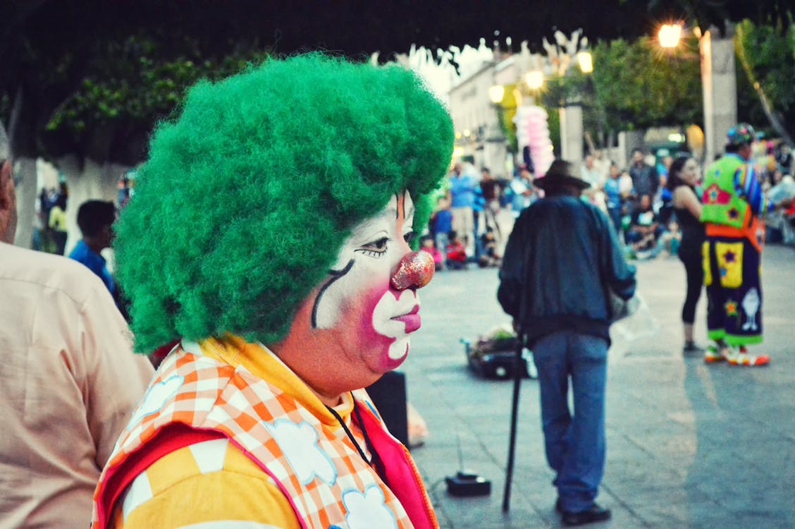Free Photography of Clown With Green Hair Stock Photo