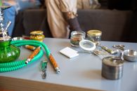 Hookah and Cannabis on Table