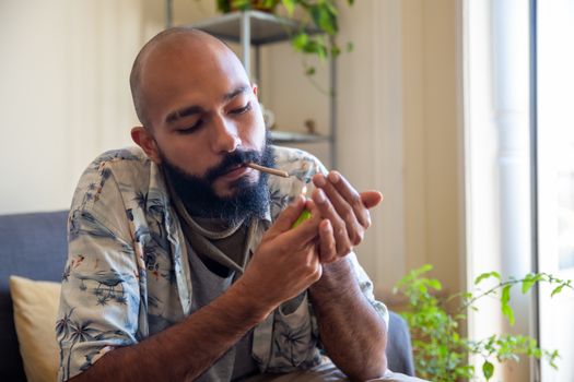 A Man Lighting Cigarete