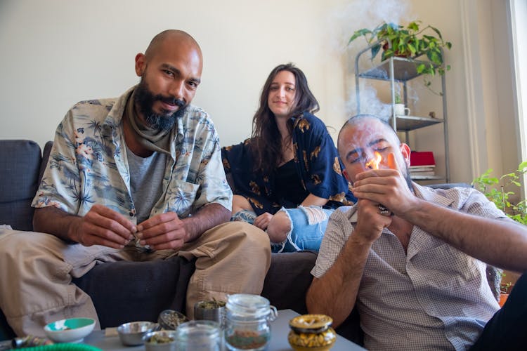 A Group Of Friends Smoking Weed 