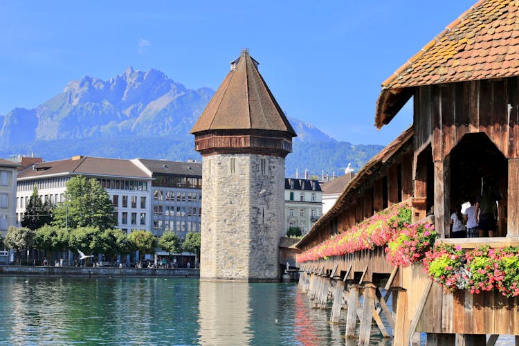 The Chapel Bridge In Switzerland