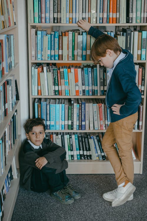 Free Bullying Inside a Library Stock Photo