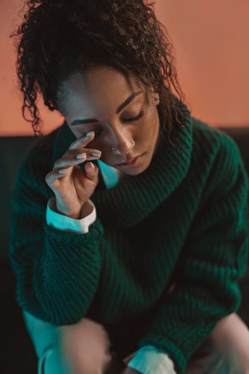 A  Woman in Green Sweater