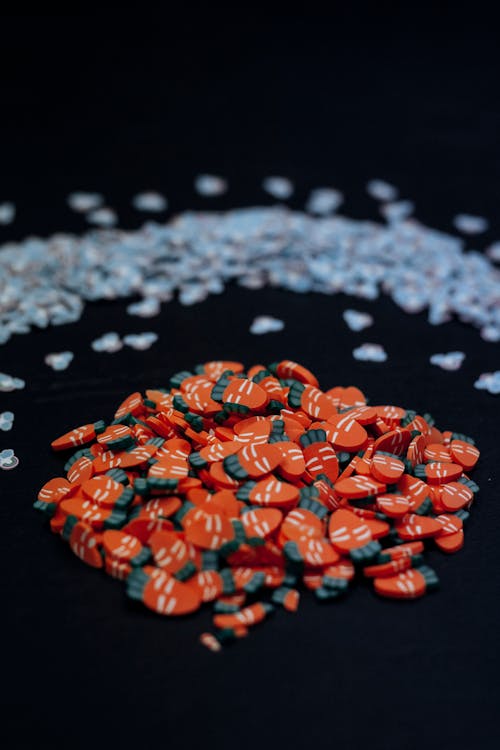 Cutout Carrots on a Black Surface