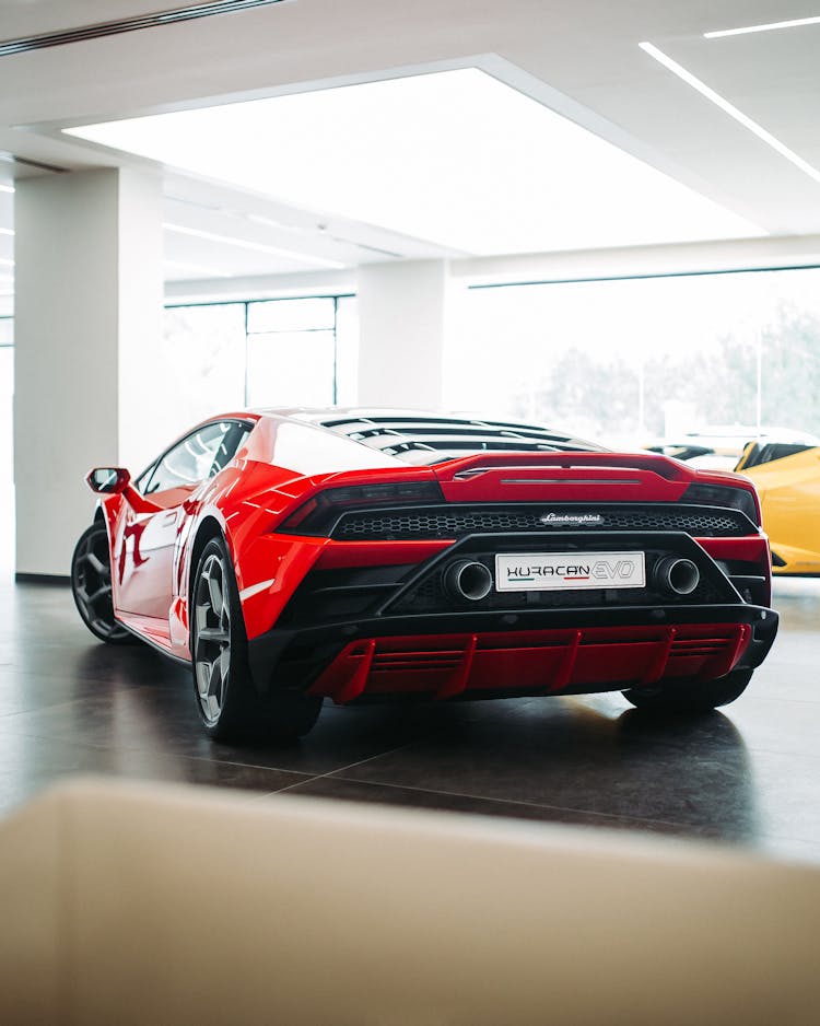 A Red Lamborghini Huracan