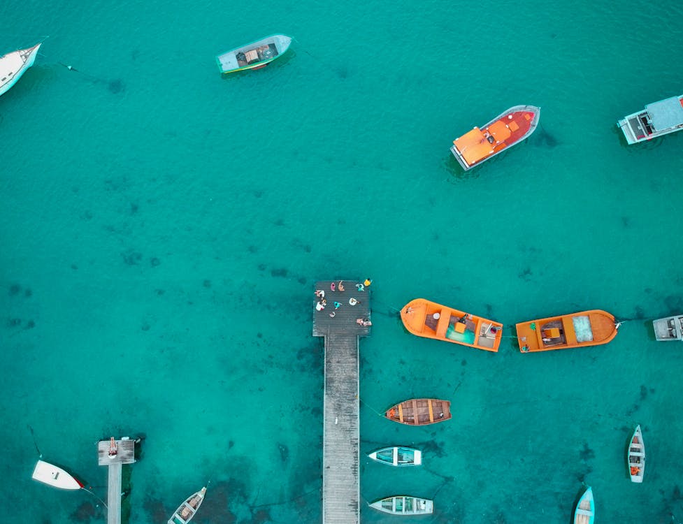 Free Aerial View of Boat Dock Stock Photo