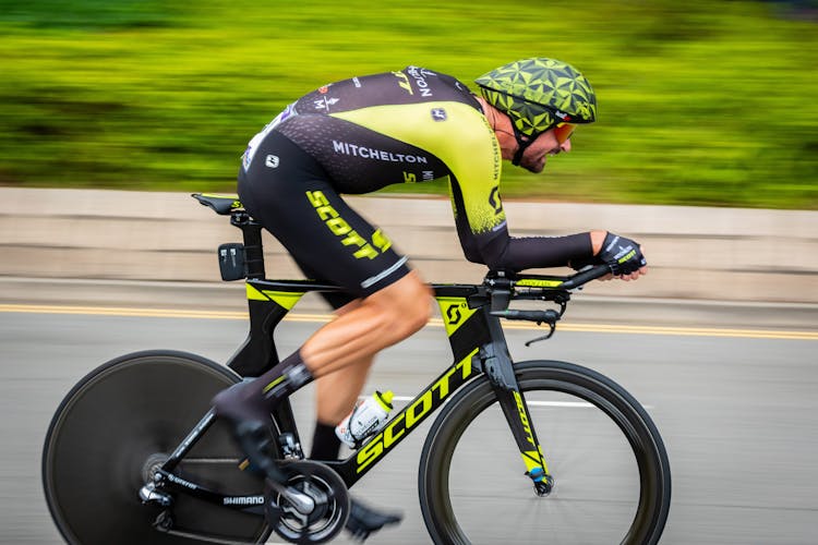 Man Racing With A Bicycle