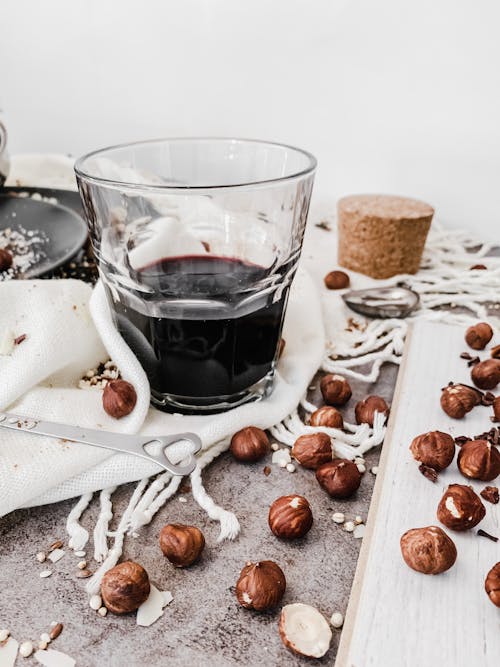 A Glass of Red Wine and Chestnuts