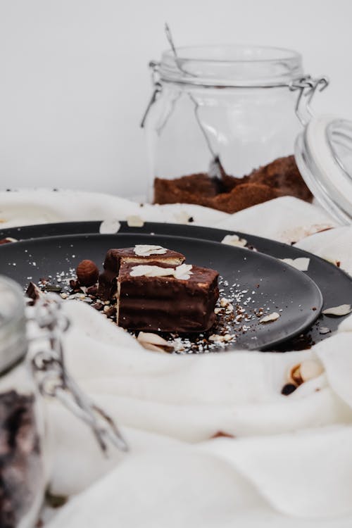 Free Chocolate Cake on Ceramic Plate Stock Photo