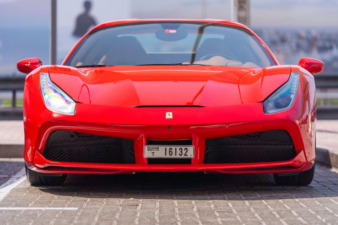 Free Parked Red Ferrari Stock Photo