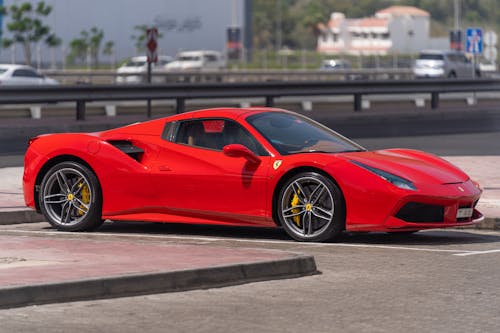 Foto stok gratis diparkir, Ferrari, mobil merah