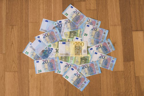 Free stock photo of 20 euro, 200 euro, atm