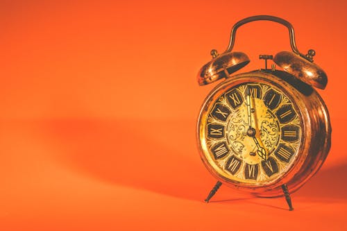 Vintage Alarm Clock Close-Up Photo