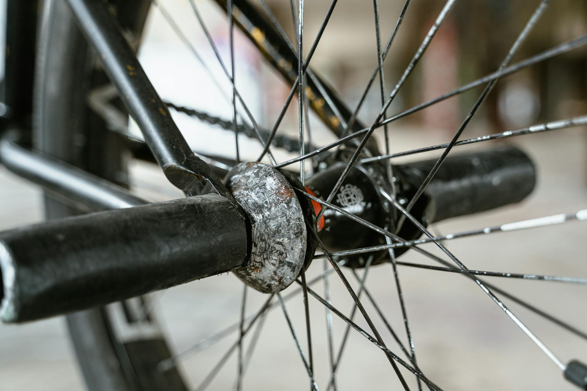 Black Bicycle Aluminum Wheel Close-up Photo